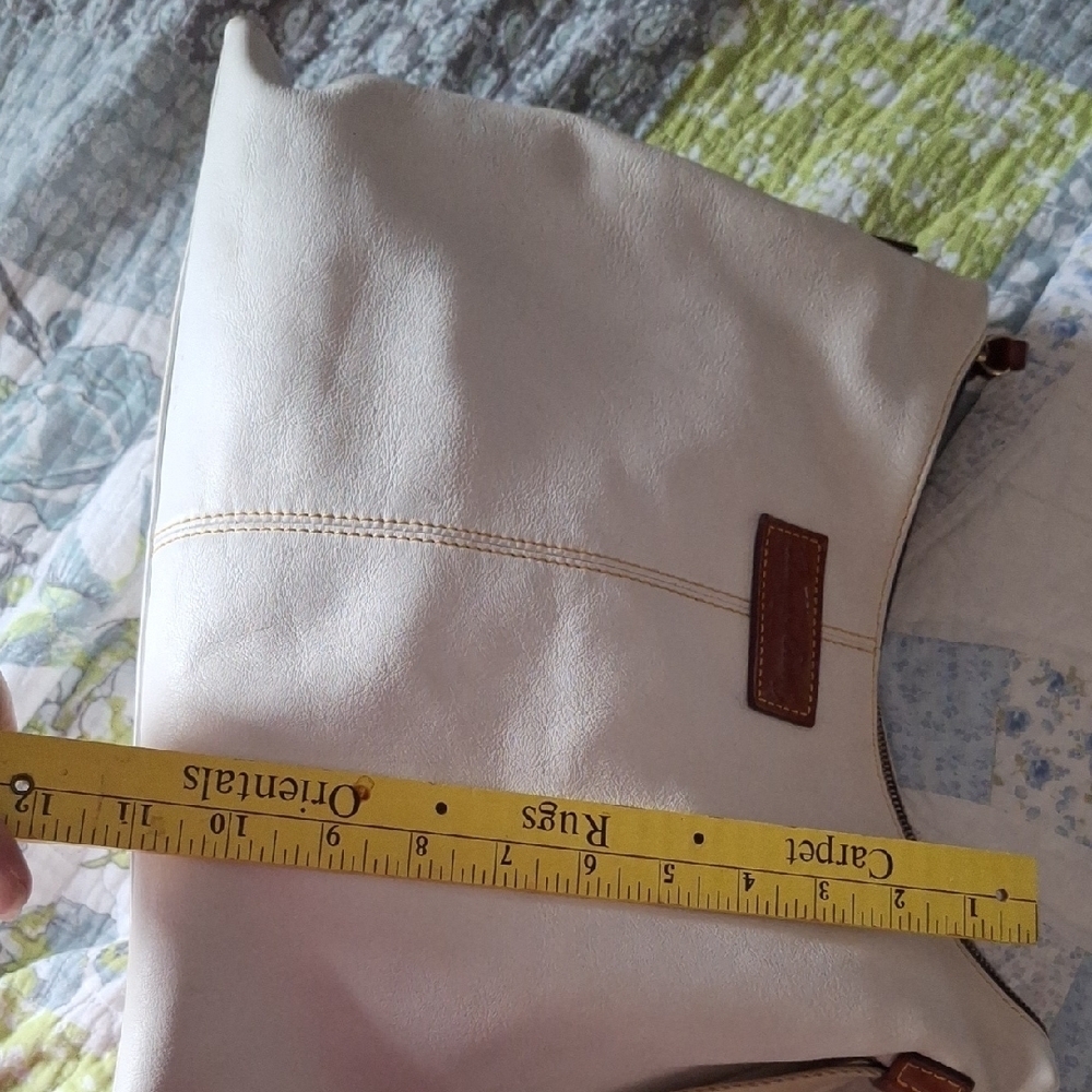 Dooney & Bourke Cream and Brown Leather Shoulder Bag - Picture 15 of 16